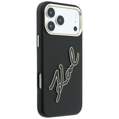 Maska za Apple iPhone 18 Pro Max / 17 Pro Max, Karl Lagerfeld, Smooth Big Resin Signature Logo, Crna
