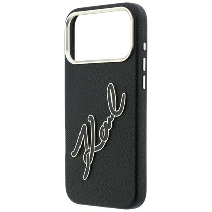 Maska za Apple iPhone 18 Pro Max / 17 Pro Max, Karl Lagerfeld, Smooth Big Resin Signature Logo, Crna