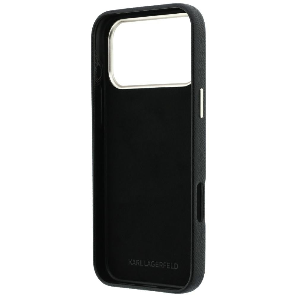 Maska za Apple iPhone 18 Pro Max / 17 Pro Max, Karl Lagerfeld, Smooth Big Resin Signature Logo, Crna