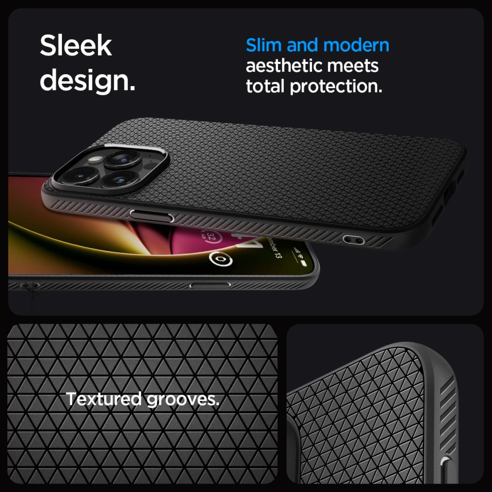 Case for Apple iPhone 15 Pro, Spigen, Liquid Air Matte, Black ACS06704 
