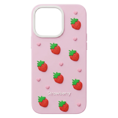 Maska za Apple iPhone 15 / 14 / 13, OEM, Strawberry, Roza