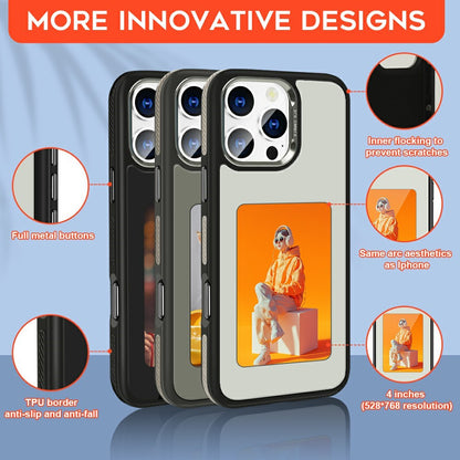 Maska za Apple iPhone 16 Pro, OEM, Prilagođeni E-Ink zaslon (4 inča), Bijela