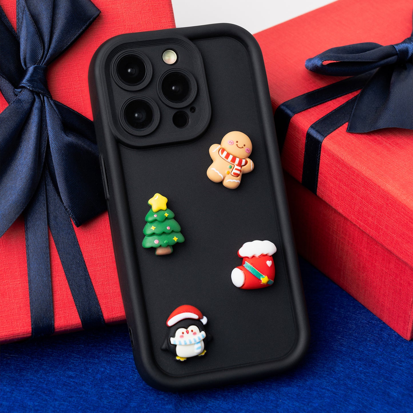 Maska za Apple iPhone 15 Pro, OEM, Ultra Trendy 3D Christmas, Crna