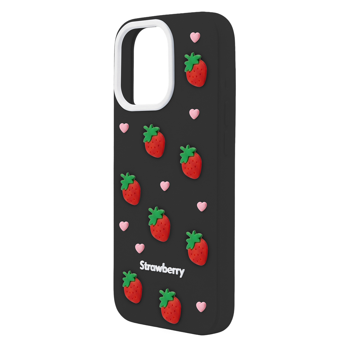 Maska za Apple iPhone 15 Pro / 14 Pro, OEM, Strawberry, Crna