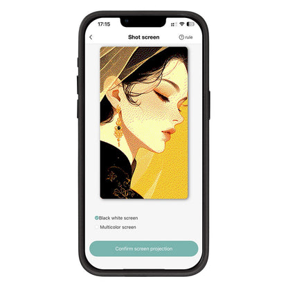 Maska za Apple iPhone 15 Pro Max, OEM, Prilagođeni E-Ink zaslon, Crna