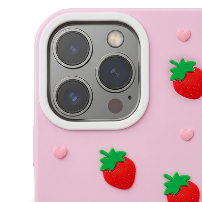 Maska za Apple iPhone 15 / 14 / 13, OEM, Strawberry, Roza
