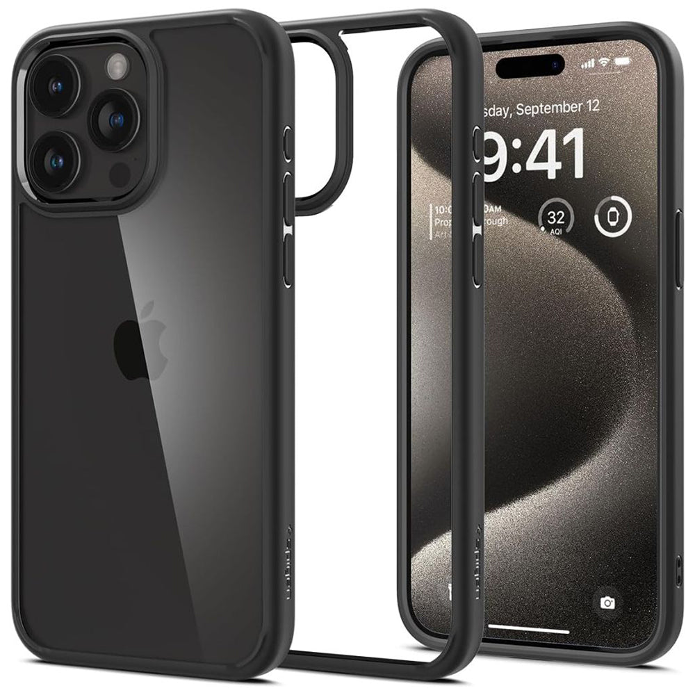 Maska za Apple iPhone 15 Pro, Spigen, Ultra Hybrid, Crna Mat ACS06713