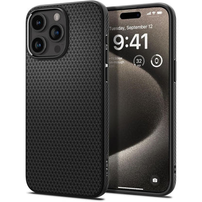 Futrola za Apple iPhone 15 Pro Max, Spigen, Liquid Air Matte, Crna ACS06562