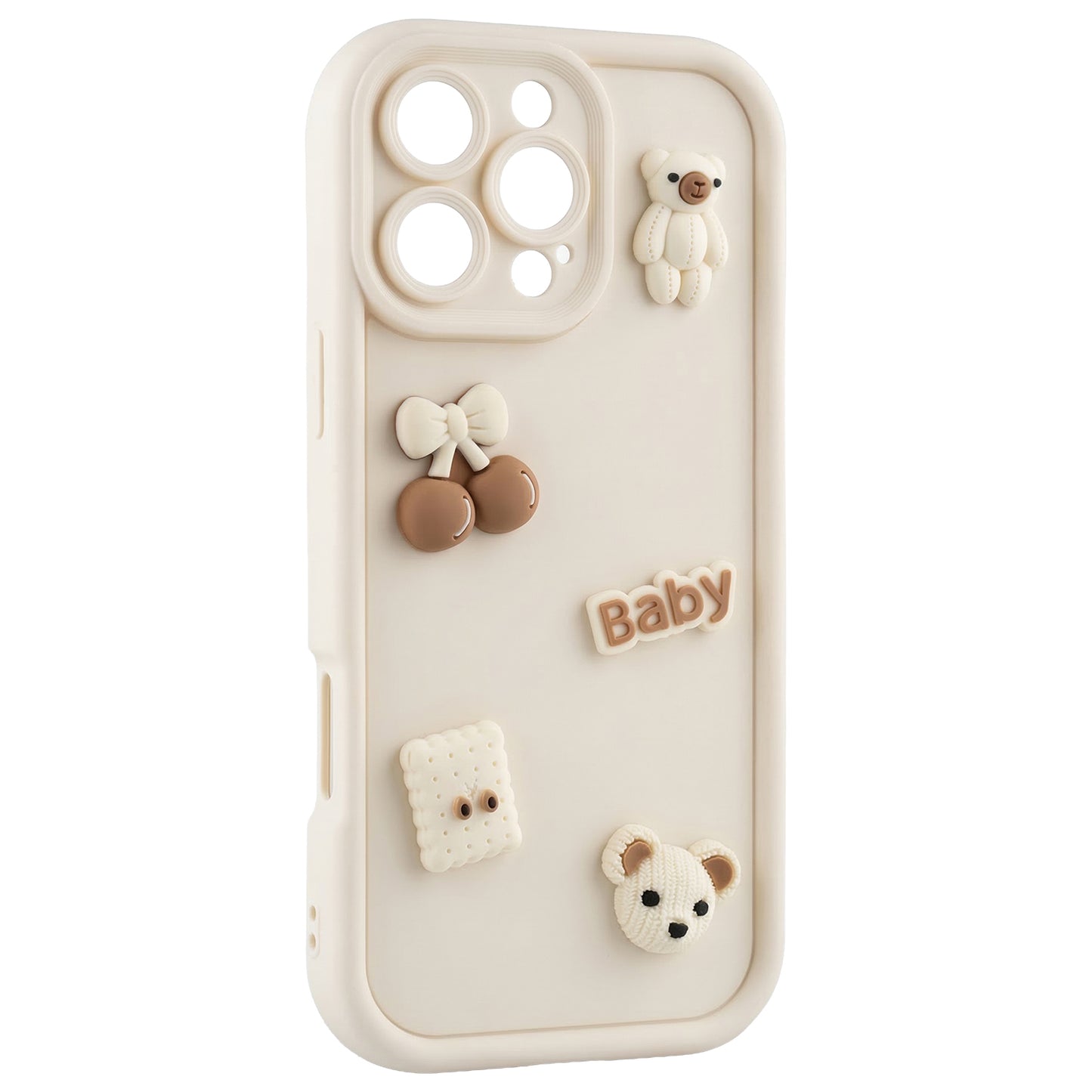 Maska za Apple iPhone 14, OEM, Ultra Trendy 3D Bear, Bež