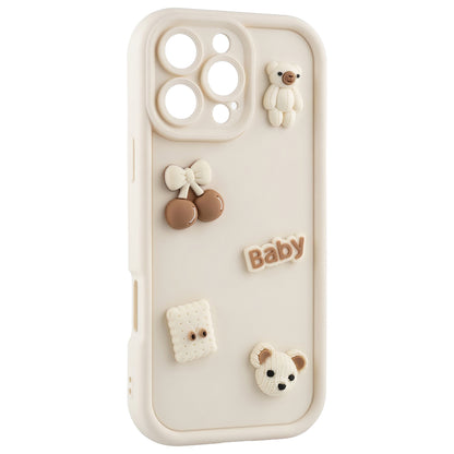 Maska za Apple iPhone 14, OEM, Ultra Trendy 3D Bear, Bež