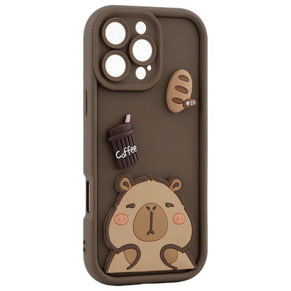 Maska za Apple iPhone 14, OEM, Ultra Trendy 3D Capybara, Smeđa