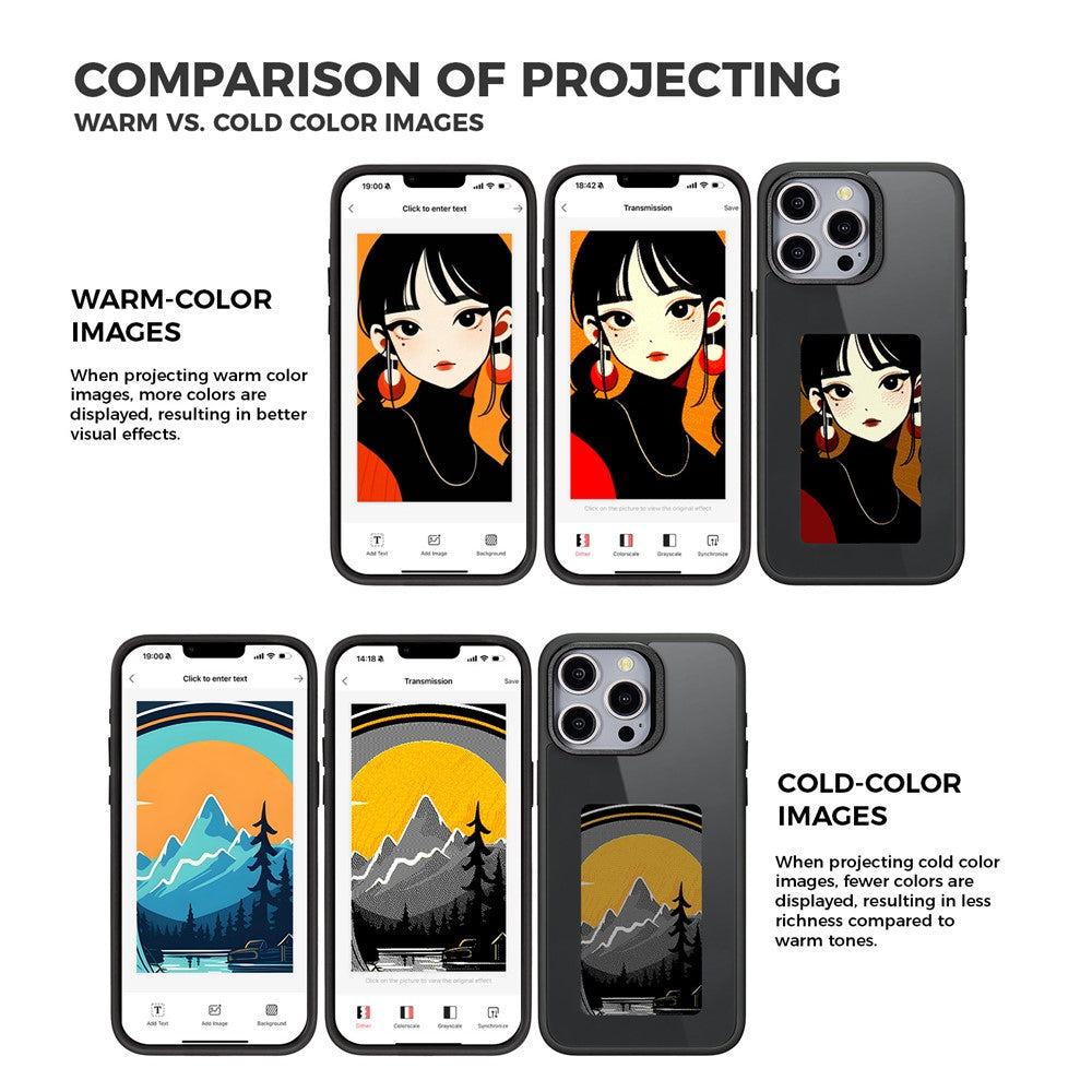 Maska za Apple iPhone 13 Pro Max, OEM, Prilagođeni E-Ink zaslon, Crna