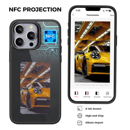 Maska za Apple iPhone 14 Pro Max, OEM, Prilagođeni E-Ink zaslon, Crna