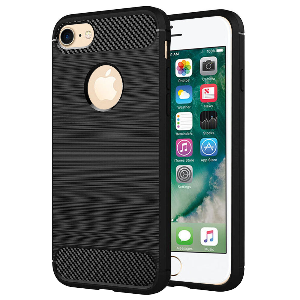 Maska za Apple iPhone 8 / 7, Techsuit, Karbon, Crna