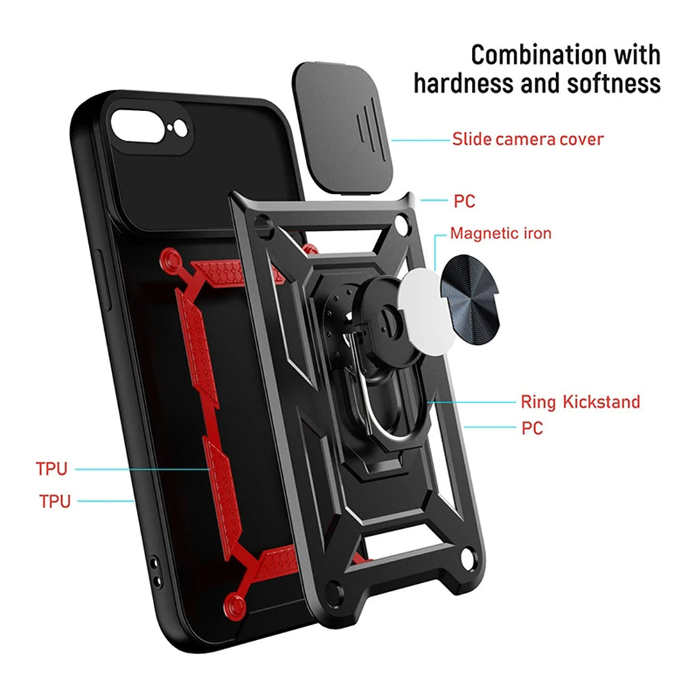 Maska za Apple iPhone 8 Plus / 7 Plus, Techsuit, CamShield, Crna