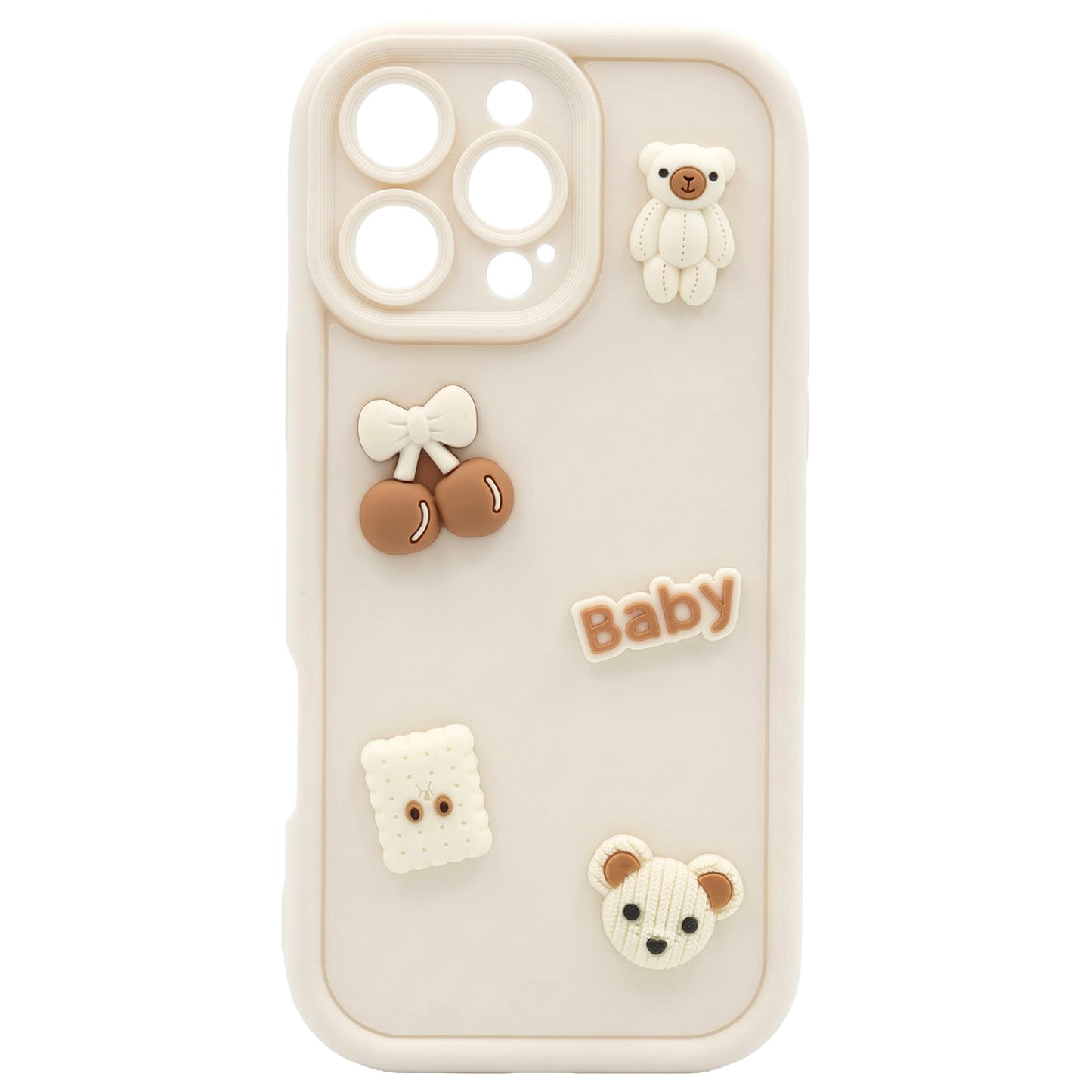 Maska za Apple iPhone 14, OEM, Ultra Trendy 3D Bear, Bež