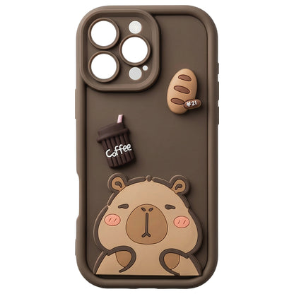 Maska za Apple iPhone 14, OEM, Ultra Trendy 3D Capybara, Smeđa