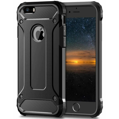 Maska za Apple iPhone SE (2016) / 5 / 5s, Techsuit, Hybrid Armor, Crna