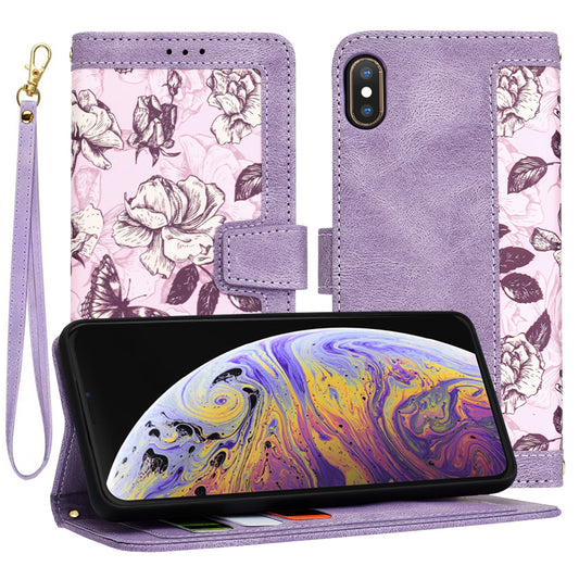 Maska za Apple iPhone XS Max, Techsuit, FlipCraft, Ljubičasta
