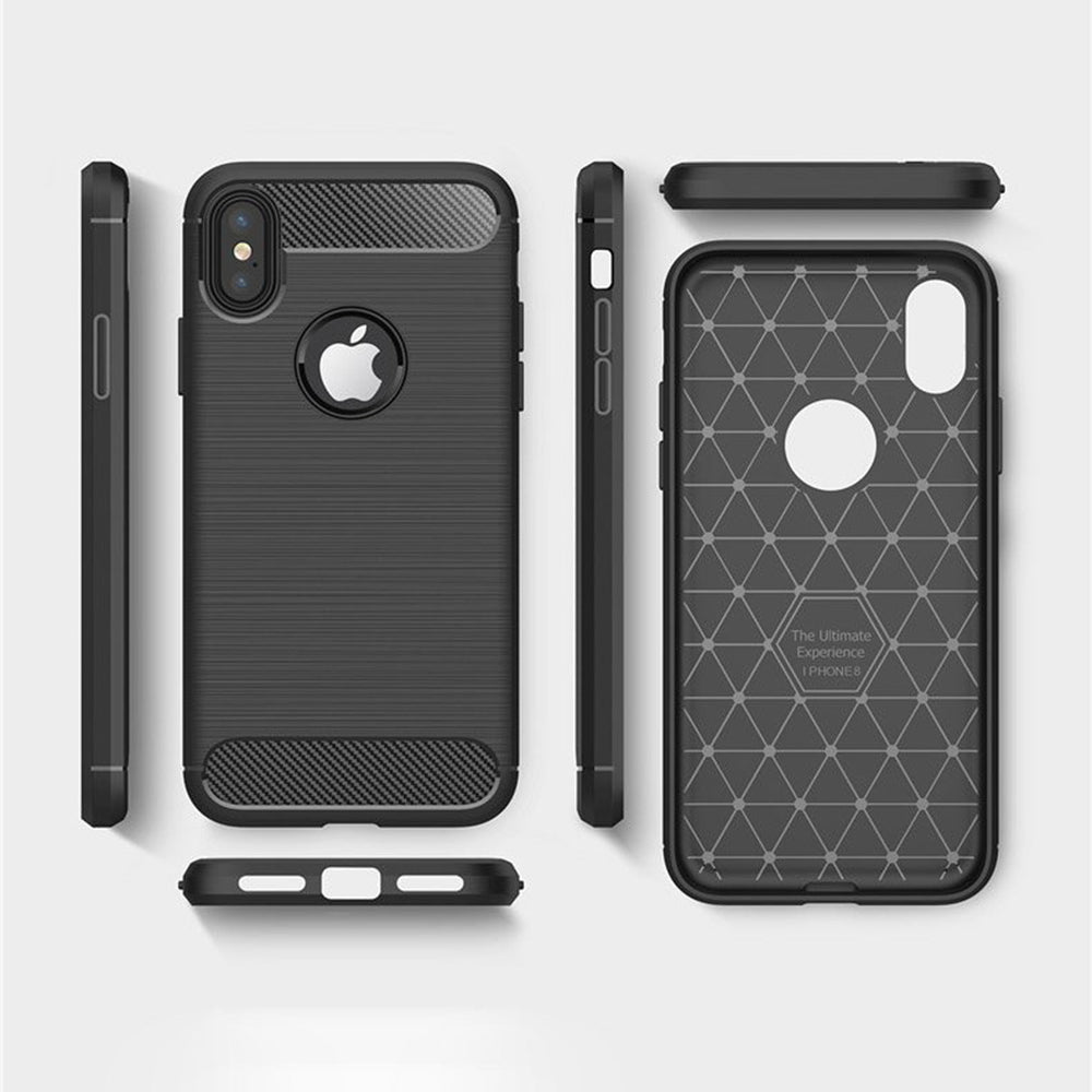 Maska za Apple iPhone XS / X, Techsuit, Karbon, Crna