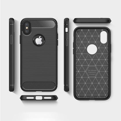 Maska za Apple iPhone XS / X, Techsuit, Karbon, Crna