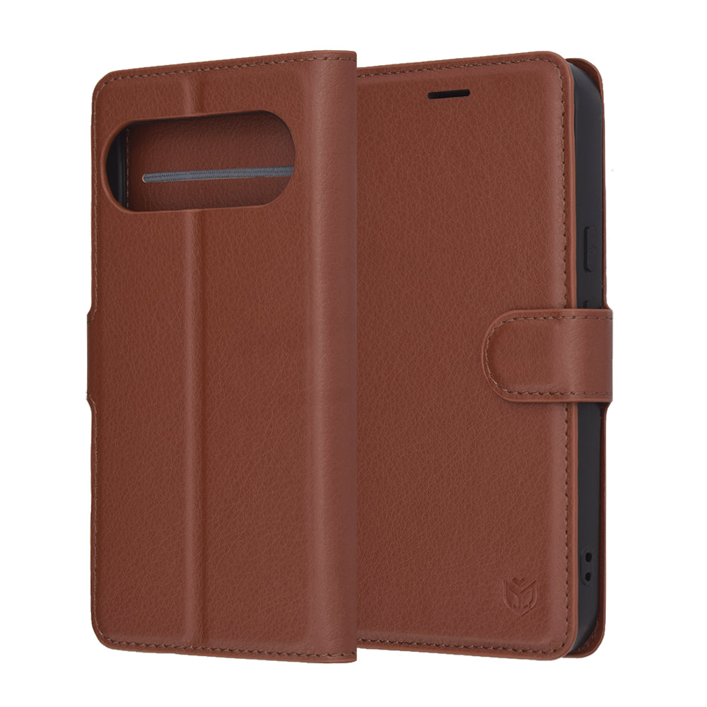 Futrola za Google Pixel 10 Pro / 10, Techsuit, Kožna Folio, Smeđa