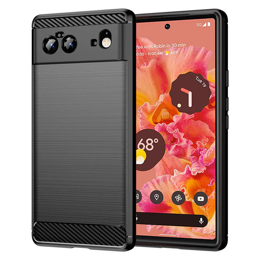 Maska za Google Pixel 6, Techsuit, Karbon, Crna