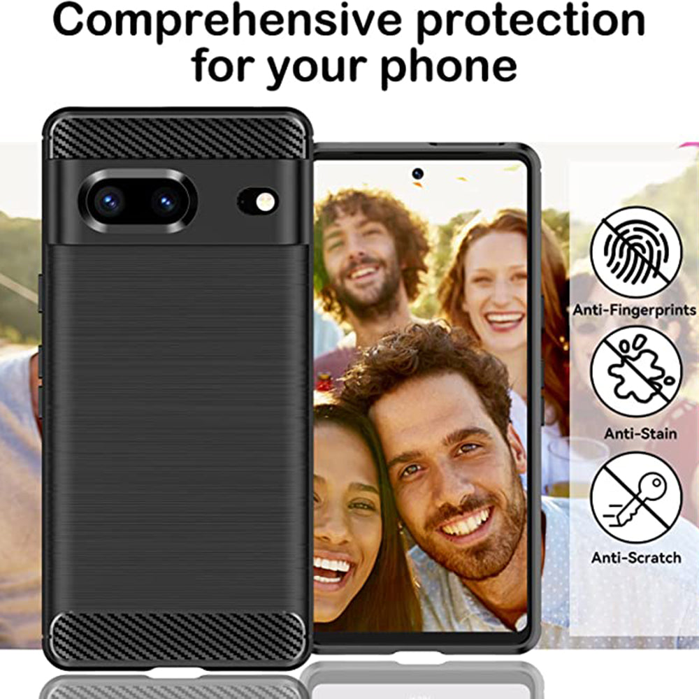 Maska za Google Pixel 7, Techsuit, Karbon, Crna