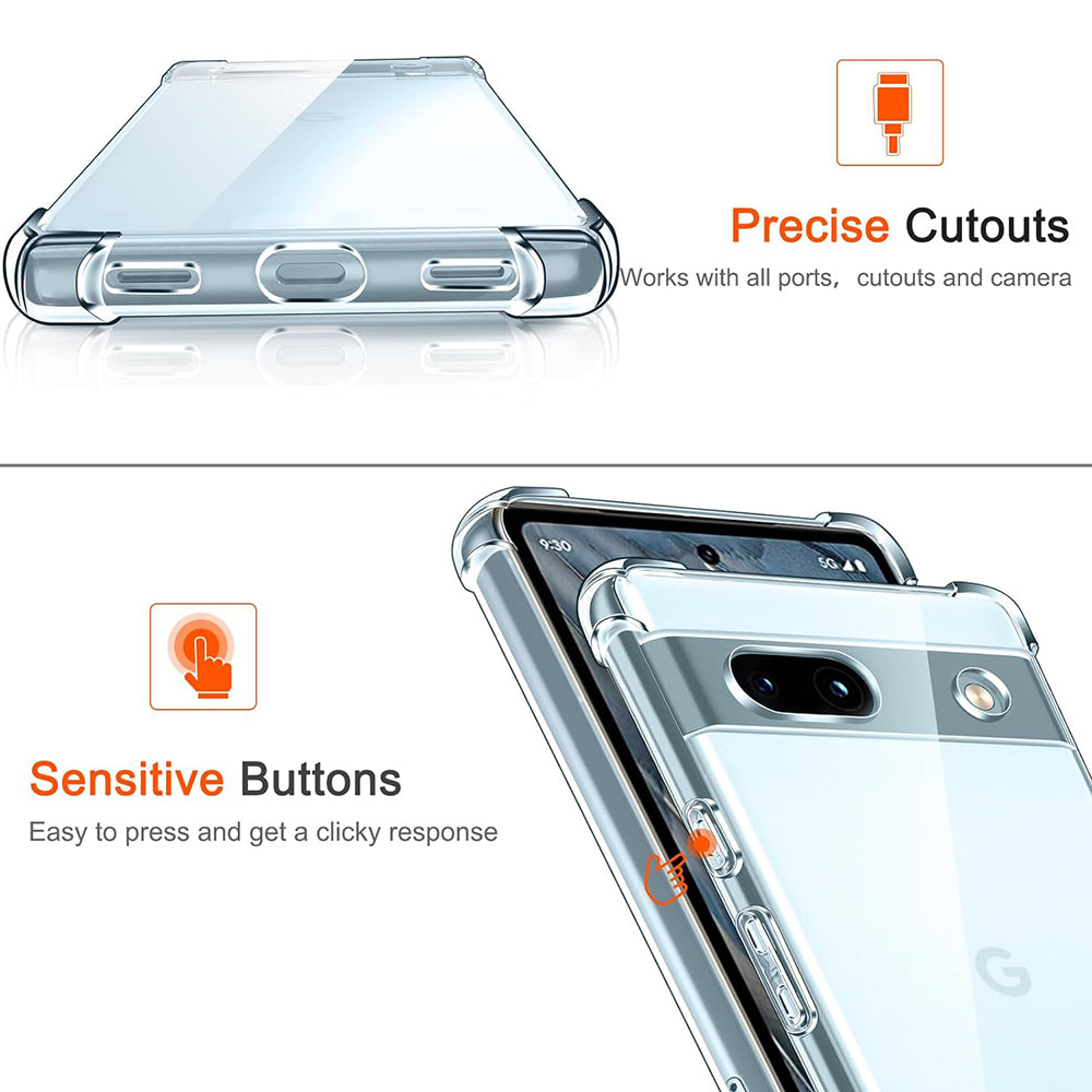 Maska za Google Pixel 7a, Techsuit, Shockproof Clear, Prozirna