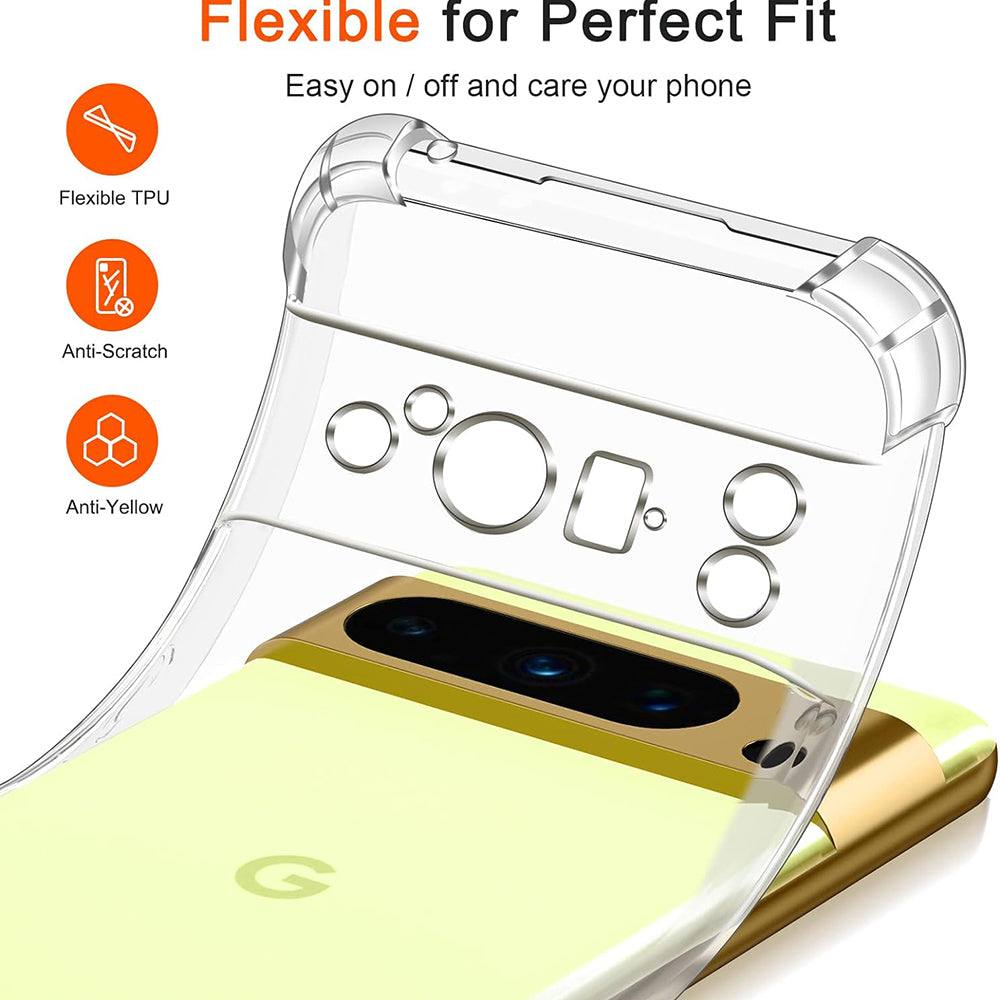 Maska za Google Pixel 8 Pro, Techsuit, Otporna na udarce, Prozirna