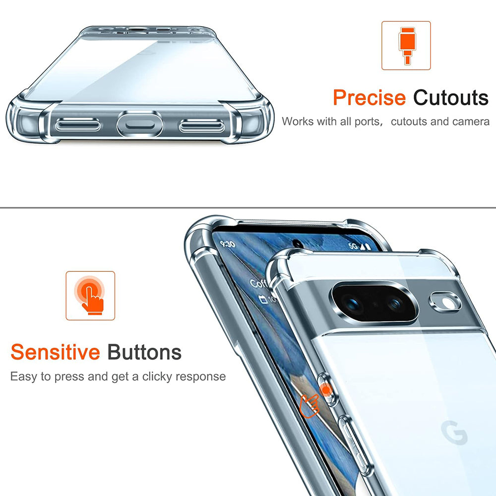 Maska za Google Pixel 8a, Techsuit, Shockproof Clear, Prozirna