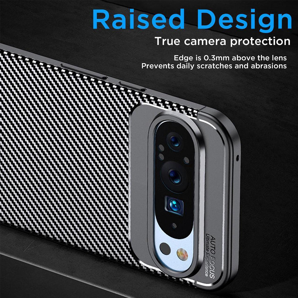 Maska za Google Pixel 9 Pro, Techsuit, CarbonFiber, Crna