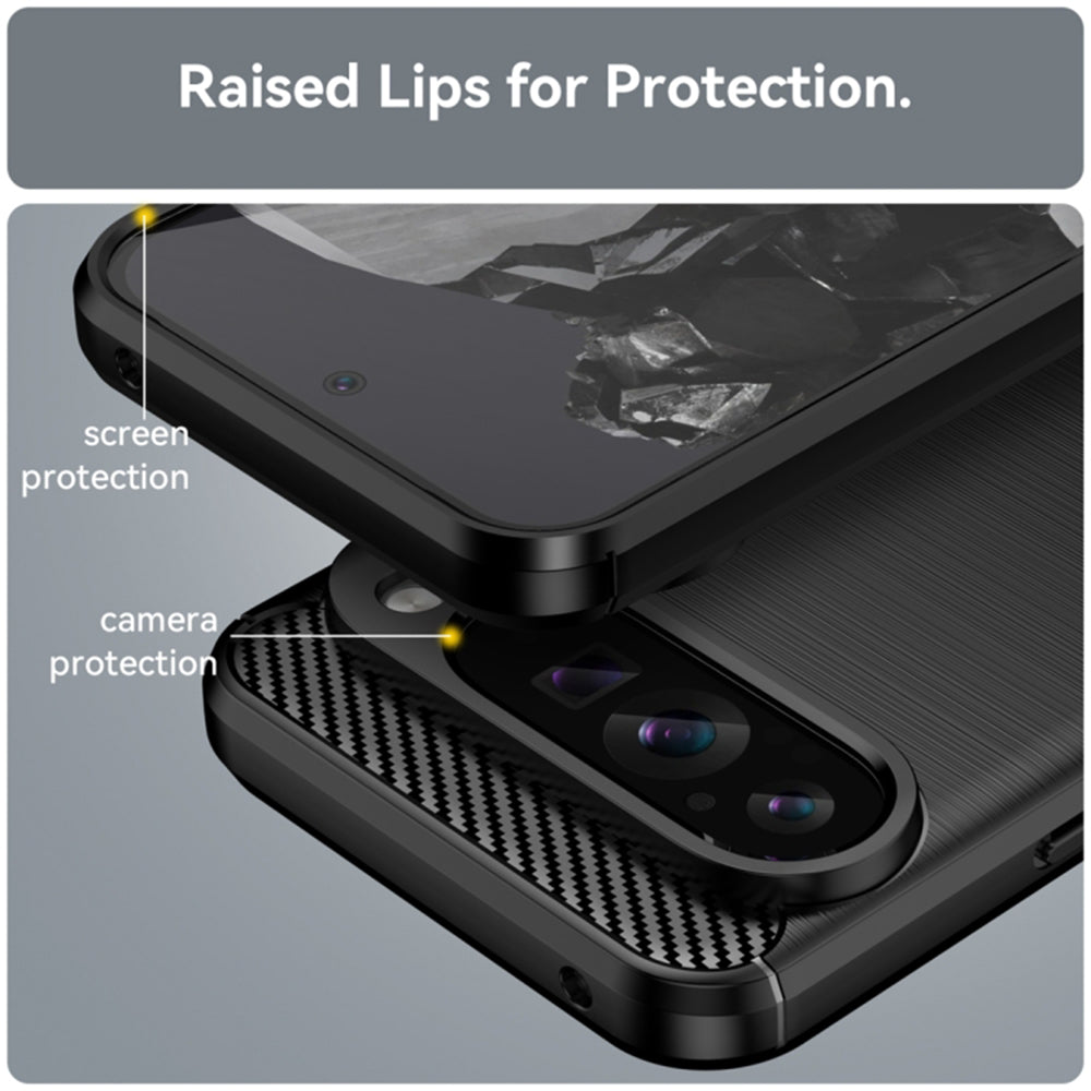 Maska za Google Pixel 9 Pro XL, Techsuit, Karbon, Crna