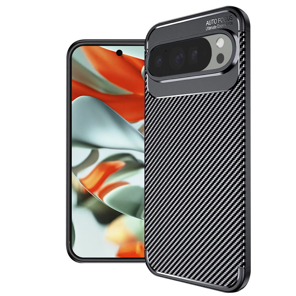Maska za Google Pixel 9 Pro XL, Techsuit, CarbonFiber, Crna