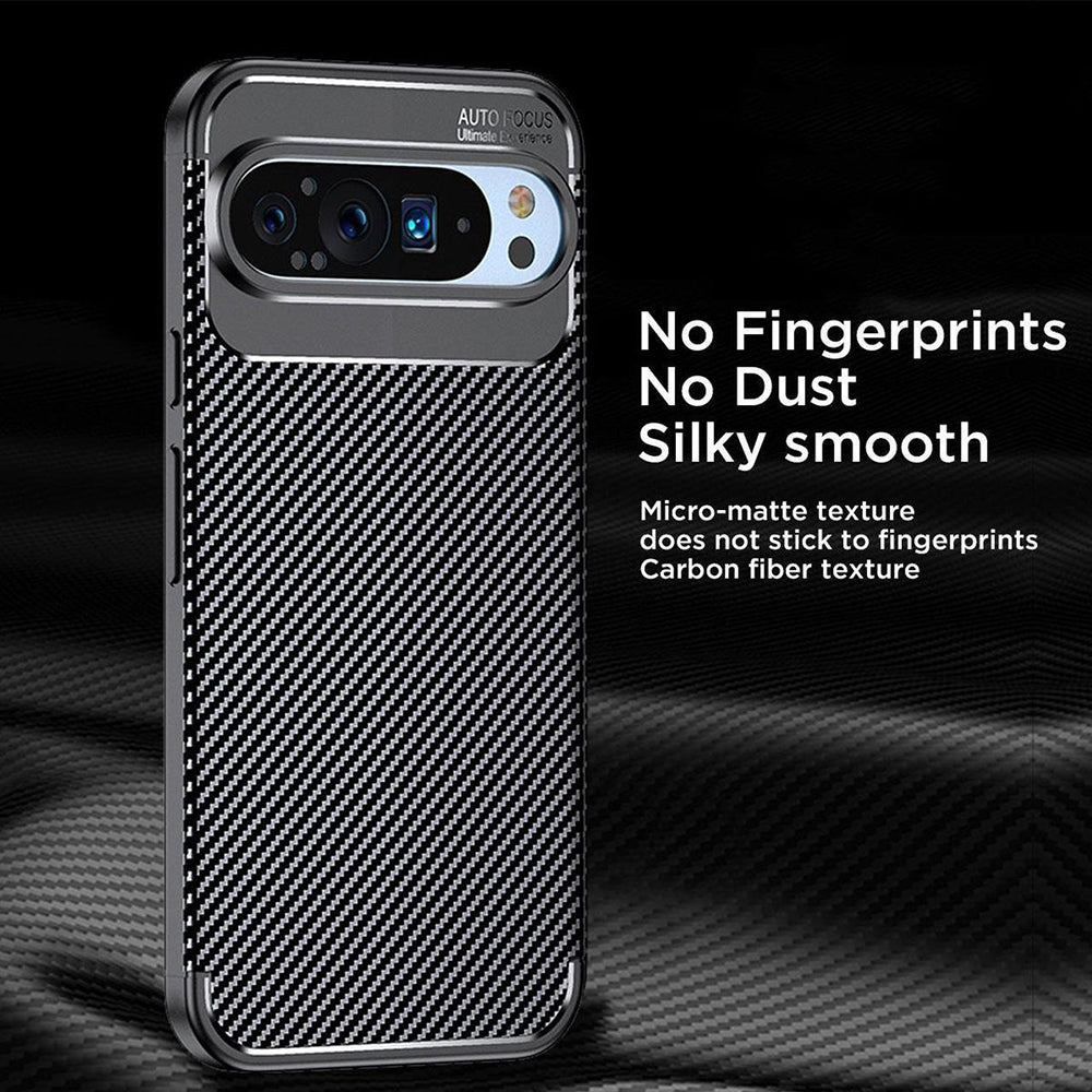 Maska za Google Pixel 9 Pro XL, Techsuit, CarbonFiber, Crna