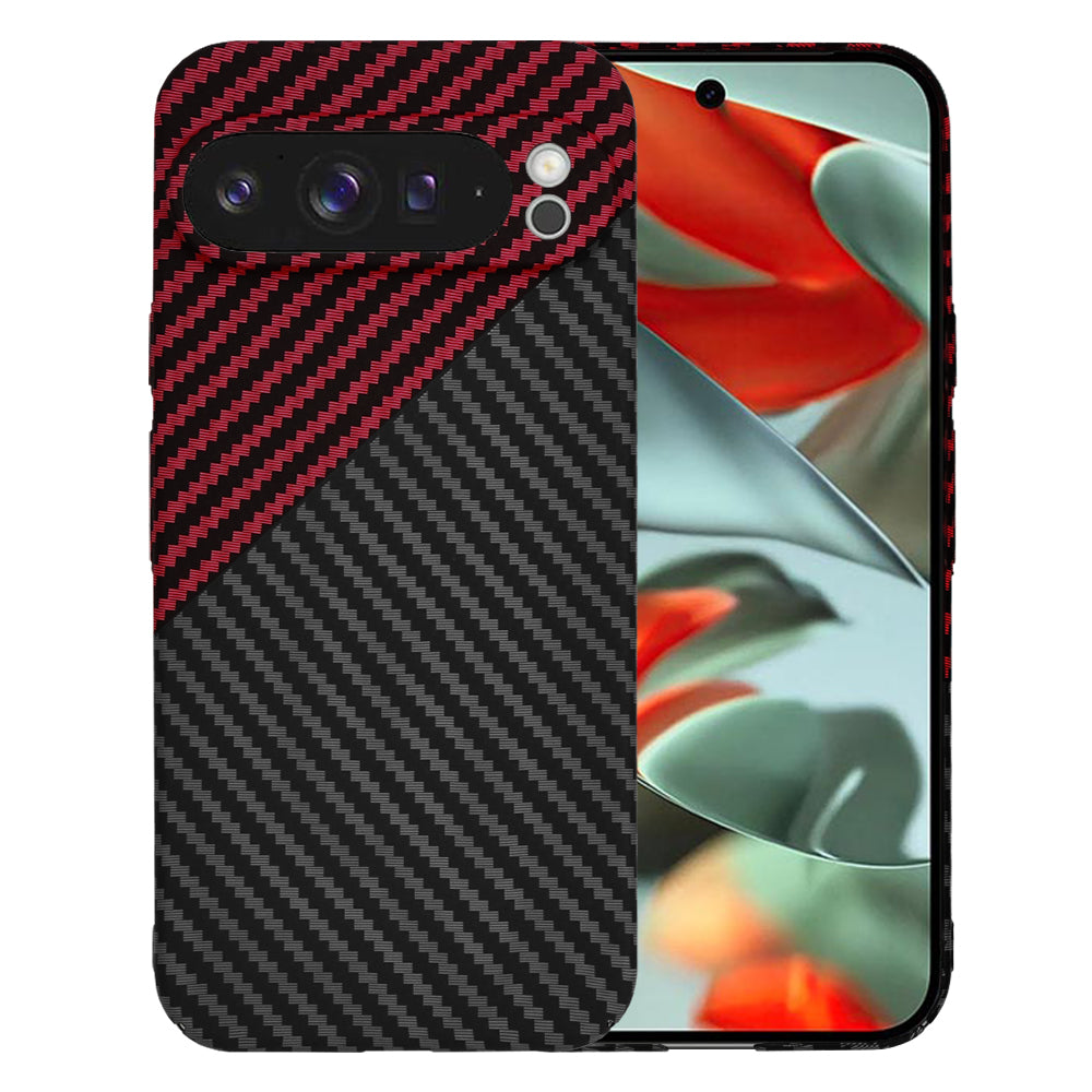 Maska za Google Pixel 9 Pro XL, Techsuit, Carbonite FiberShell, Crno Crvena