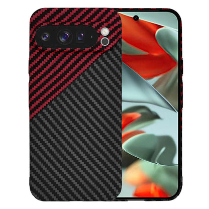 Maska za Google Pixel 9 Pro XL, Techsuit, Carbonite FiberShell, Crno Crvena