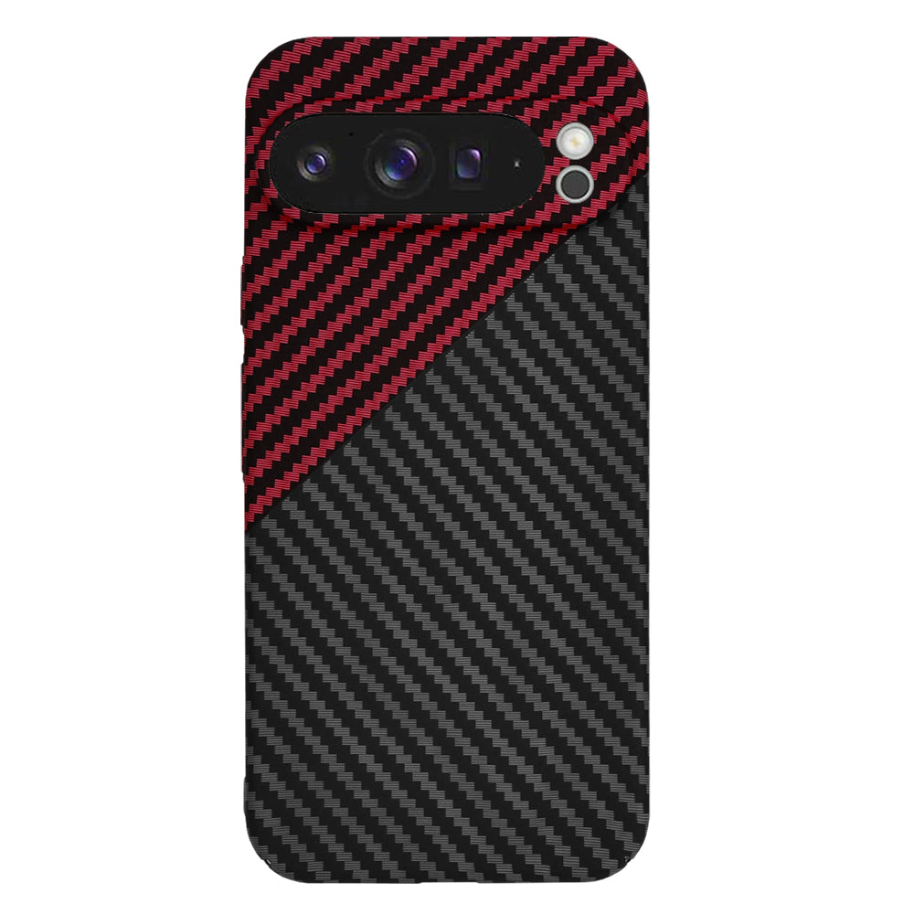 Maska za Google Pixel 9 Pro XL, Techsuit, Carbonite FiberShell, Crno Crvena