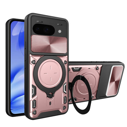 Maska za Google Pixel 9a, Techsuit, CamGuard Pro, Ružičasto zlatna
