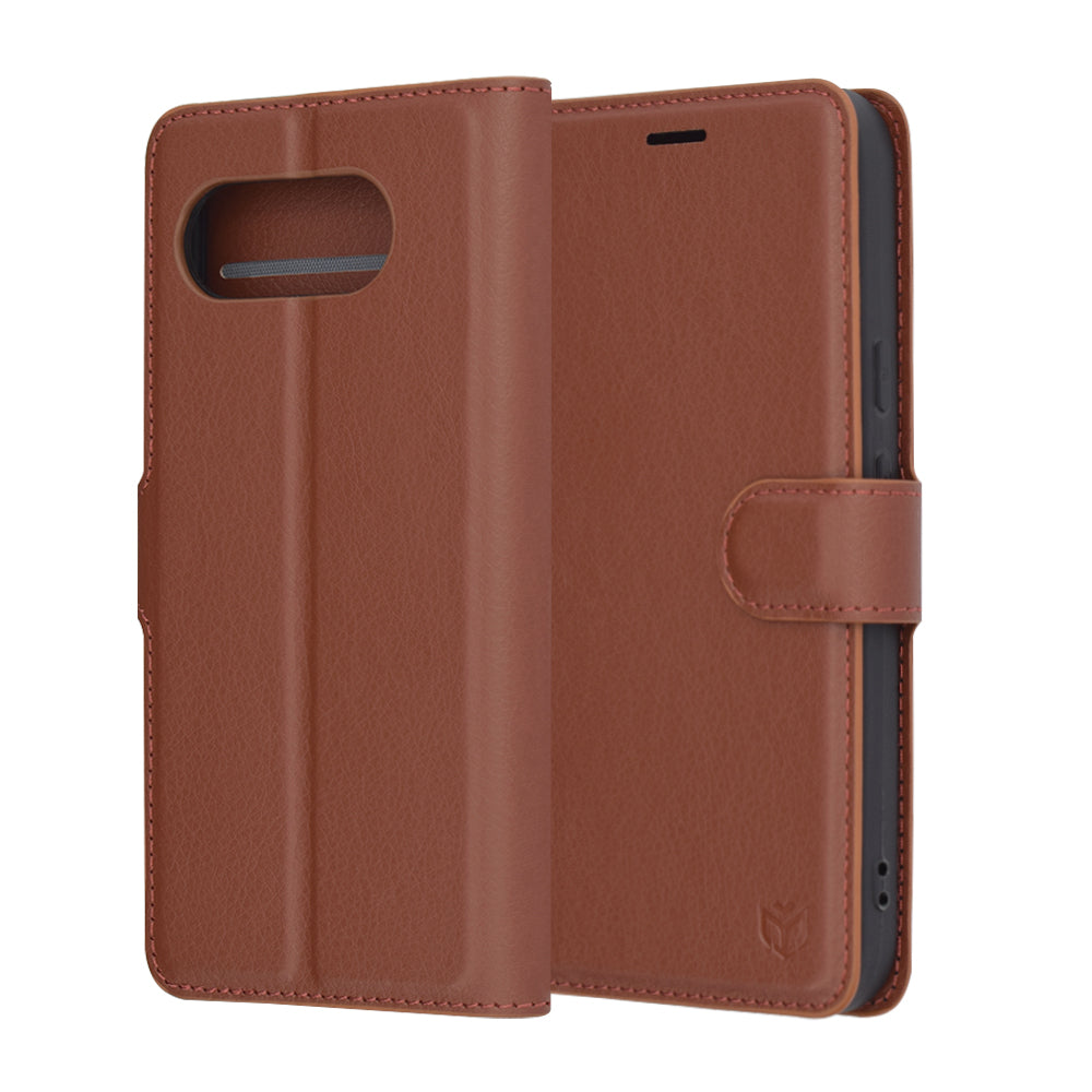 Futrola za Google Pixel 9a, Techsuit, Kožna Folio, Smeđa
