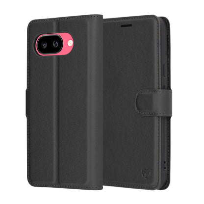 Futrola za Google Pixel 9a, Techsuit, Kožna Folio, Crna