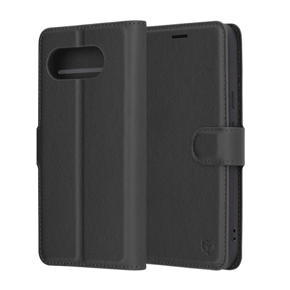 Futrola za Google Pixel 9a, Techsuit, Kožna Folio, Crna