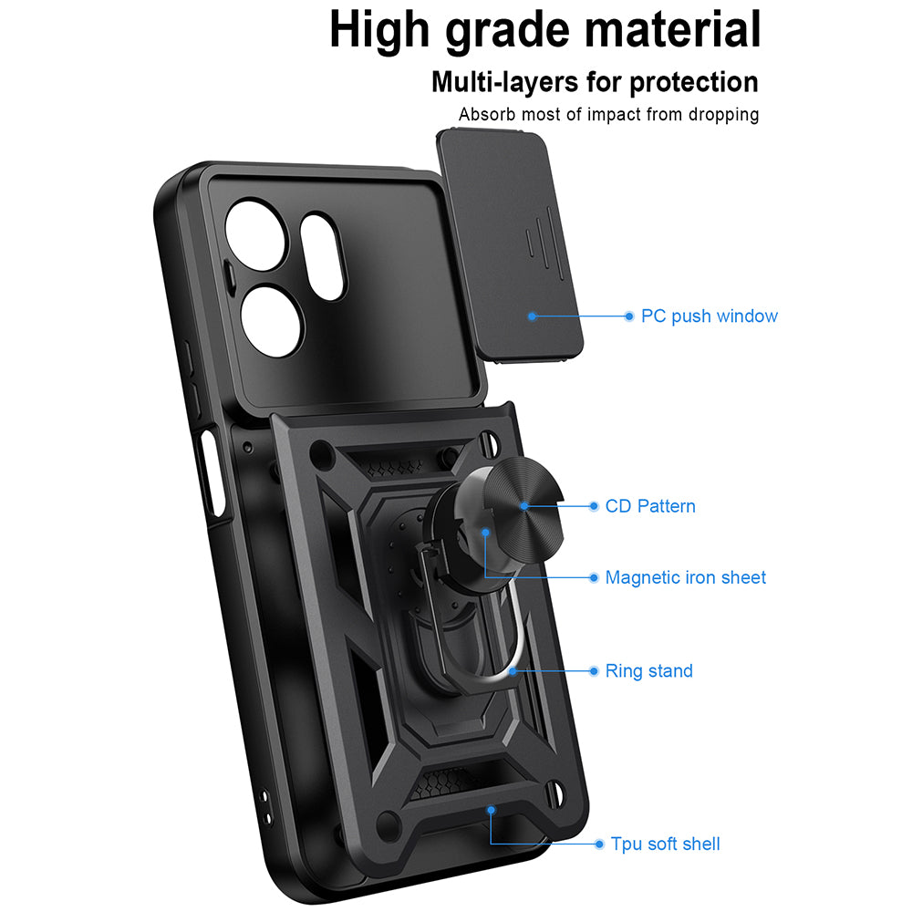 Maska za Honor 600 Smart, Techsuit, CamShield, Ružičasto zlatna