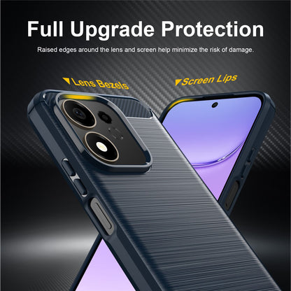 Maska za Honor 600 Smart, Techsuit, Karbon, Plava