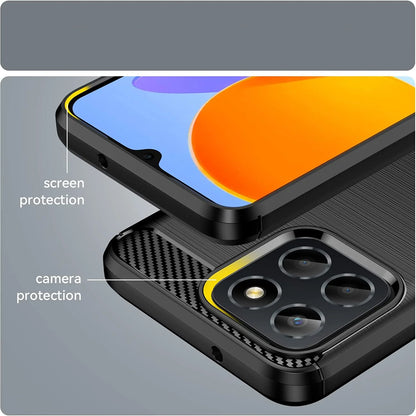 Maska za Honor 70 Lite / X6 / X8 5G, Techsuit, Karbon, Crna