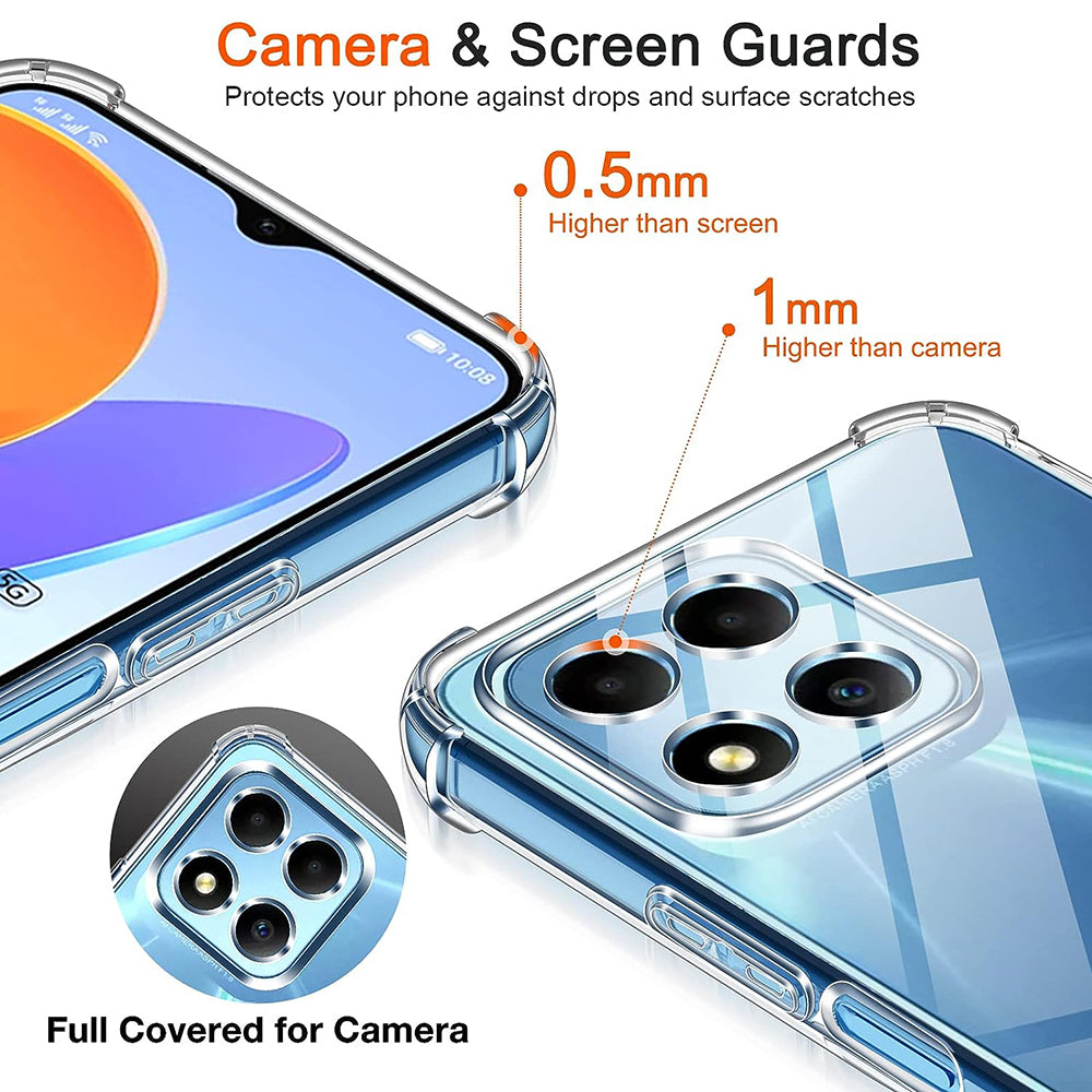 Maska za Honor 70 Lite / X6 / X8 5G, Techsuit, Shockproof Clear, Prozirna