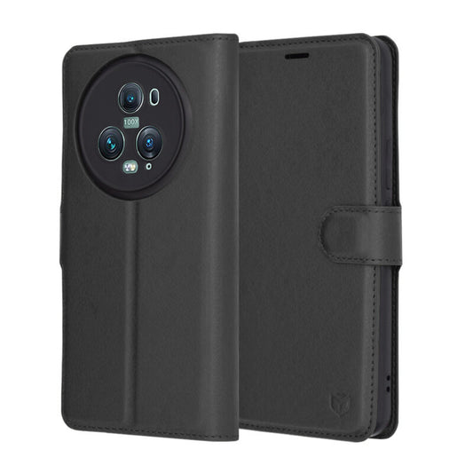 Futrola za Honor Magic5 Pro, Techsuit, Kožna Folio, Crna
