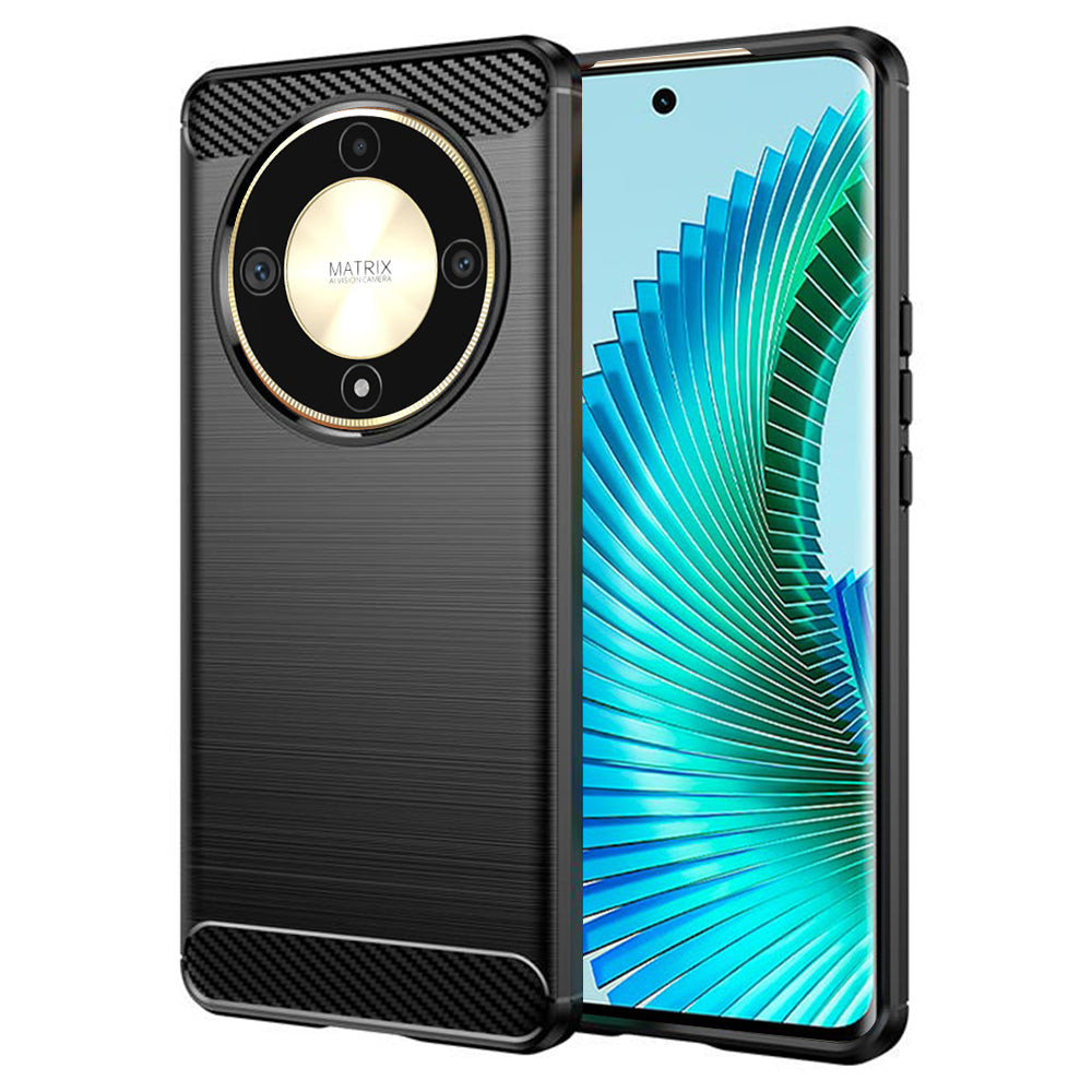 Maska za Honor Magic6 Lite, Techsuit, Karbon, Crna