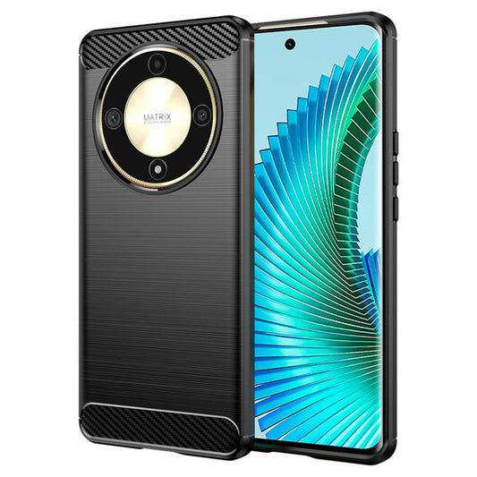Maska za Honor Magic6 Lite, Techsuit, Karbon, Crna