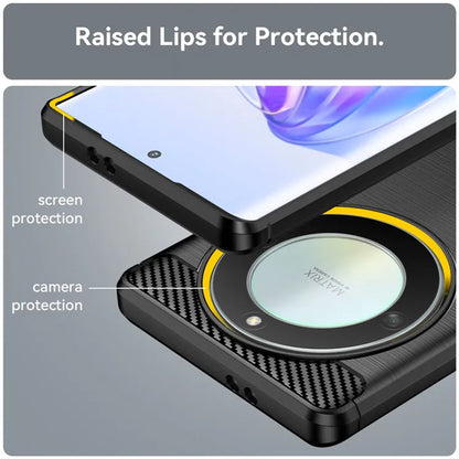 Maska za Honor Magic6 Lite, Techsuit, Karbon, Crna